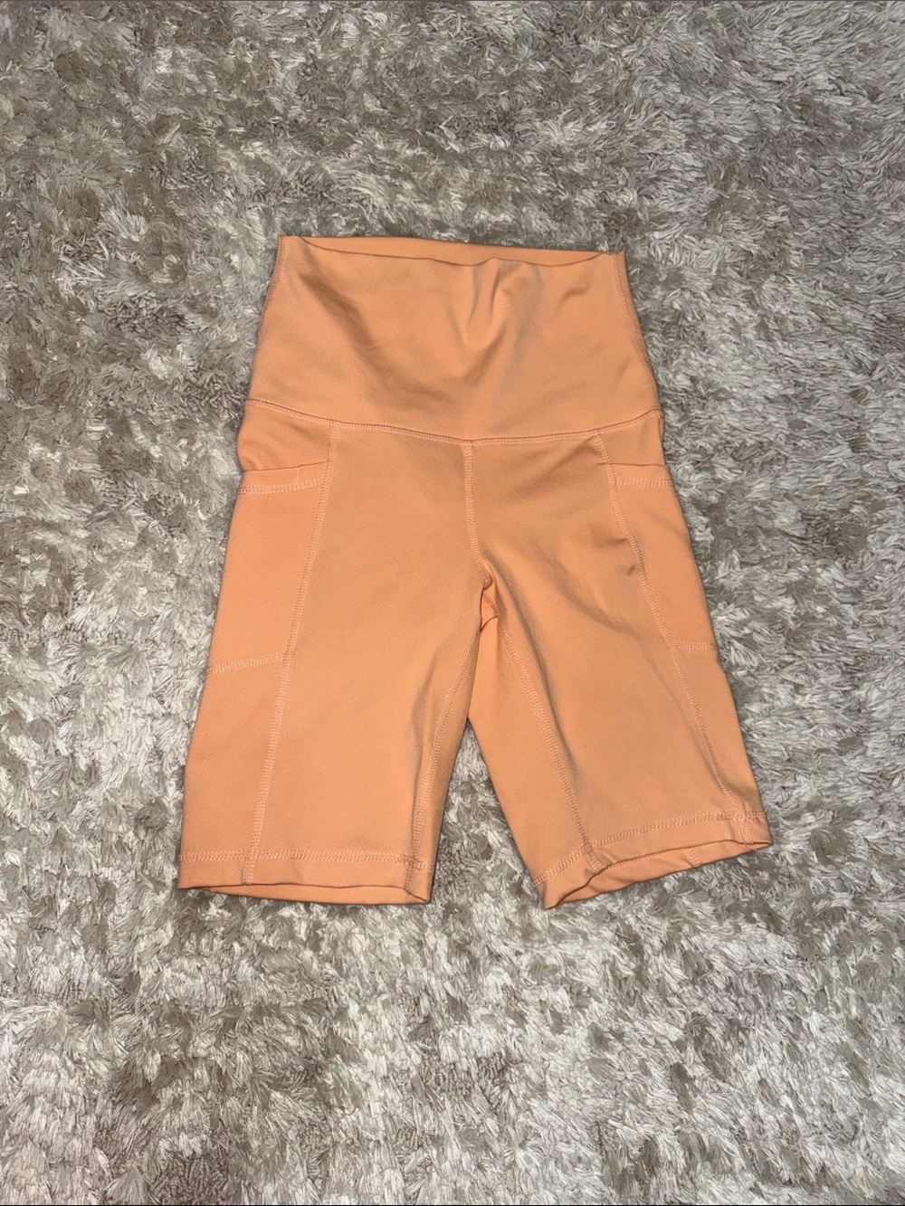 Velocity High-Waist Peach Active Shorts